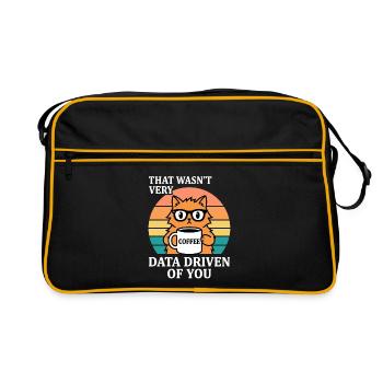 Not Very Data Driven Cat Coffee IT Nerd - Retro Bag - black/gold - Front