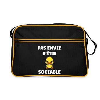 Don't want to be sociable duck - Retro Bag - black/gold - Front