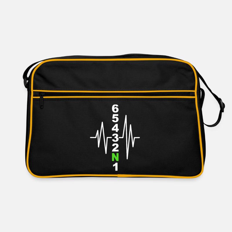 Motorrad Schaltmuster mit Herzschlag – Biker Retro Tasche