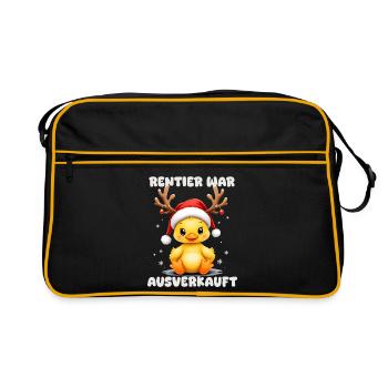 Reindeer was sold out, Christmas duck - Retro Bag - black/gold - Front