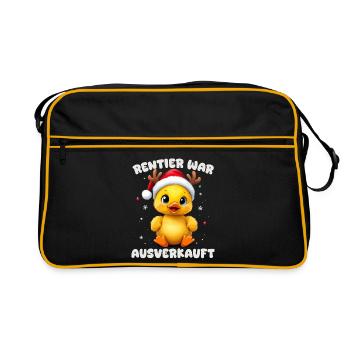 Reindeer was sold out, duck Christmas - Retro Bag - black/gold - Front