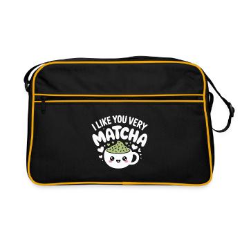 Matcha Tea Saying Green Tea Like You Very Matcha - Retro Bag - black/gold - Front