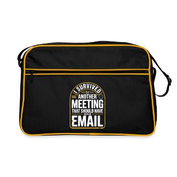 J’ai survécu à une autre réunion Email Home Office Office - Sac Retro - noir/or - Devant