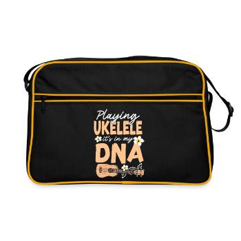 Hawaiian Ukulele Uke Playing - Retro Tasche - Schwarz/Gold - Vorne