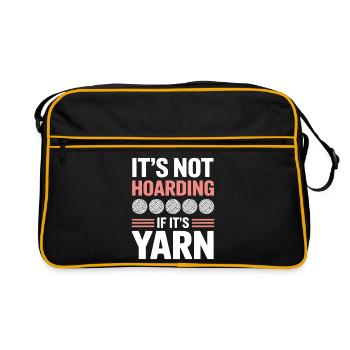 Knitting Saying Crochet DIY Funny Wool Gift - Retro Bag - black/gold - Front