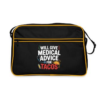 Medical advice for tacos - Retro Bag - black/gold - Front