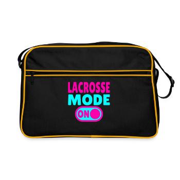 Lacrosse Mode ON - Retro Tasche - Schwarz/Gold - Vorne