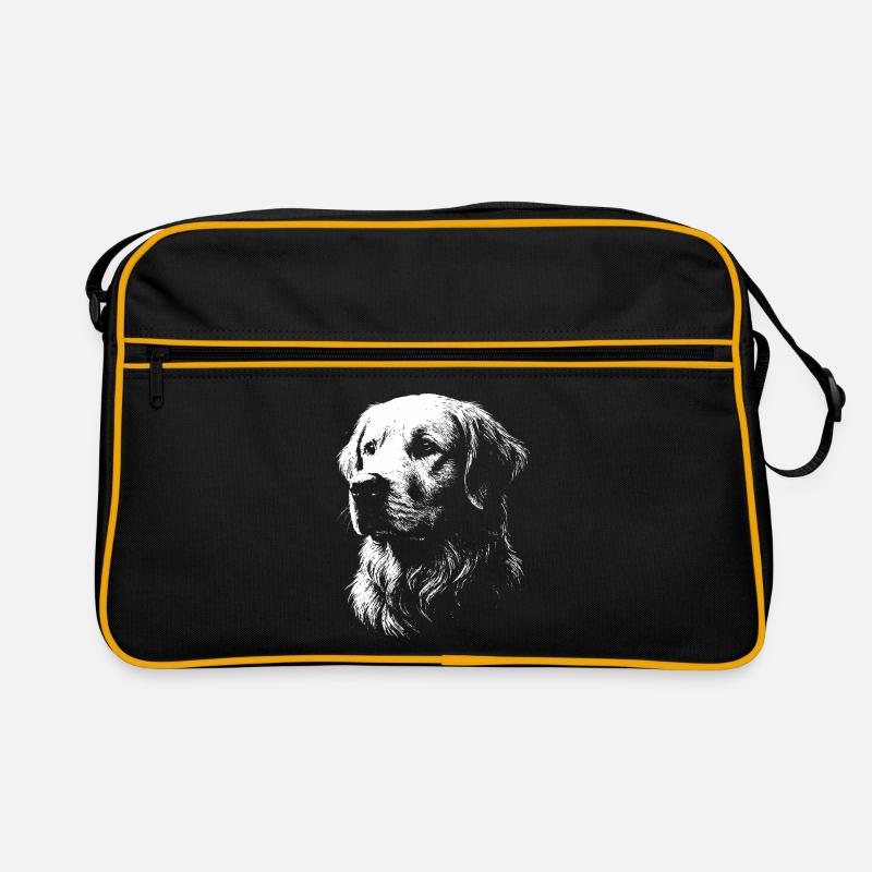 Porträt eines Golden Retrievers Retro Tasche