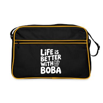 Life is Better with Boba - Retro Bag - black/gold - Front
