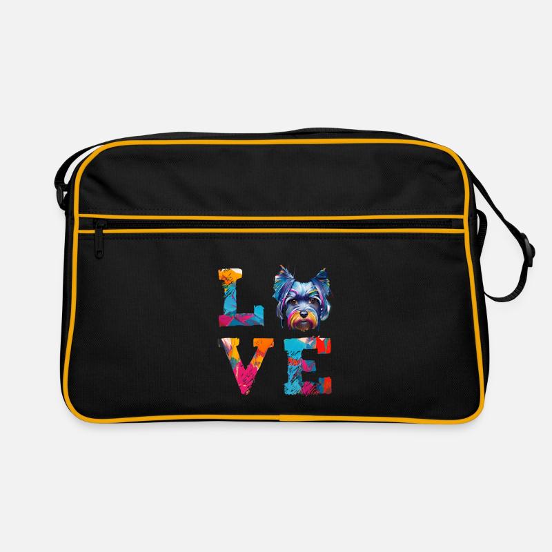 Les Schnauzer miniatures adorent les éclaboussures de peinture colorée Sac Retro