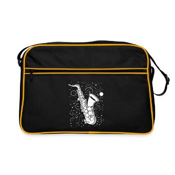 Saxophone Drawing - Retro Bag - black/gold - Front
