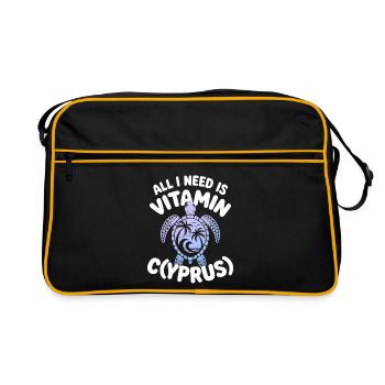 Chypre Tout ce dont j’ai besoin, c’est de vitamines Chypre Drapeau chypriote - Sac Retro - noir/or - Devant