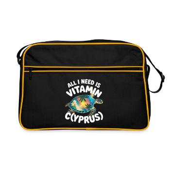 Chypre Tout ce dont j’ai besoin, c’est de vitamines Chypre Drapeau chypriote - Sac Retro - noir/or - Devant