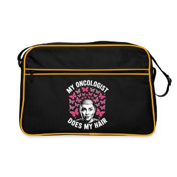 Mon oncologue coiffe mes cheveux - Sac Retro - noir/or - Devant