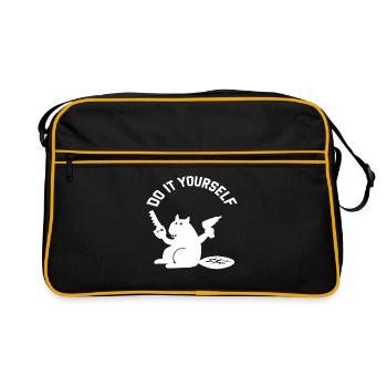 Rizinusbricolage, mach es selbst - Retro Tasche - Schwarz/Gold - Vorne