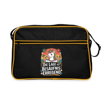 The location is drunken booze party beer - Retro Bag - black/gold - Front