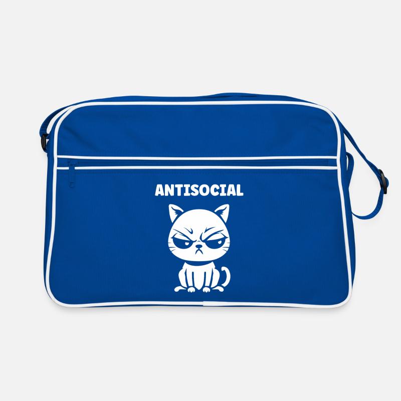 Chat antisocial noir blanc Sac Retro