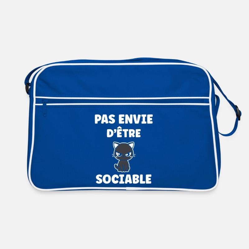 Nicht gesellig sein wollen – mürrische Katze Retro Tasche