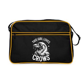 Crows Saying Crow Funny Crow Gift - Retro Bag - black/gold - Front
