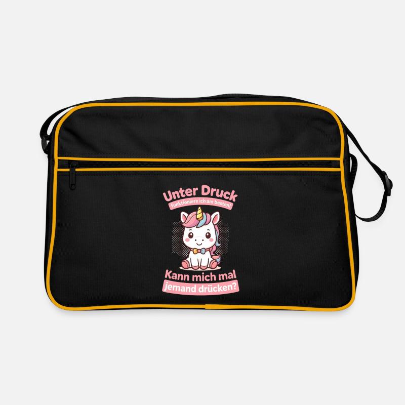 Unicorn Under Pressure, Cuddle Me Please Shirt Retro Bag