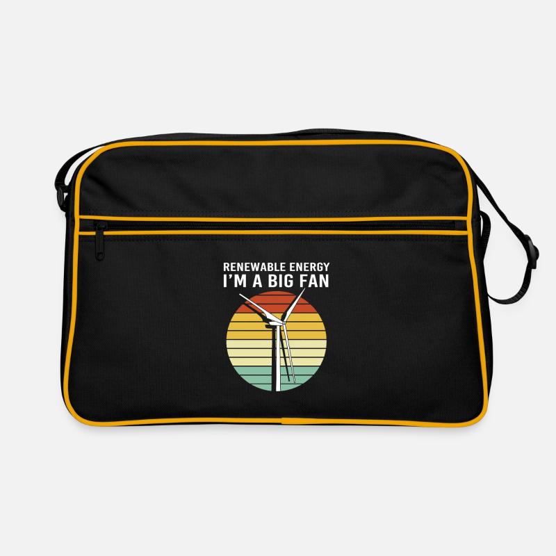 Windkraft Windrad Windenergie Retro Tasche