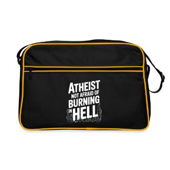 Atheist hat keine Angst davor, in der Hölle zu brennen - Retro Tasche - Schwarz/Gold - Vorne