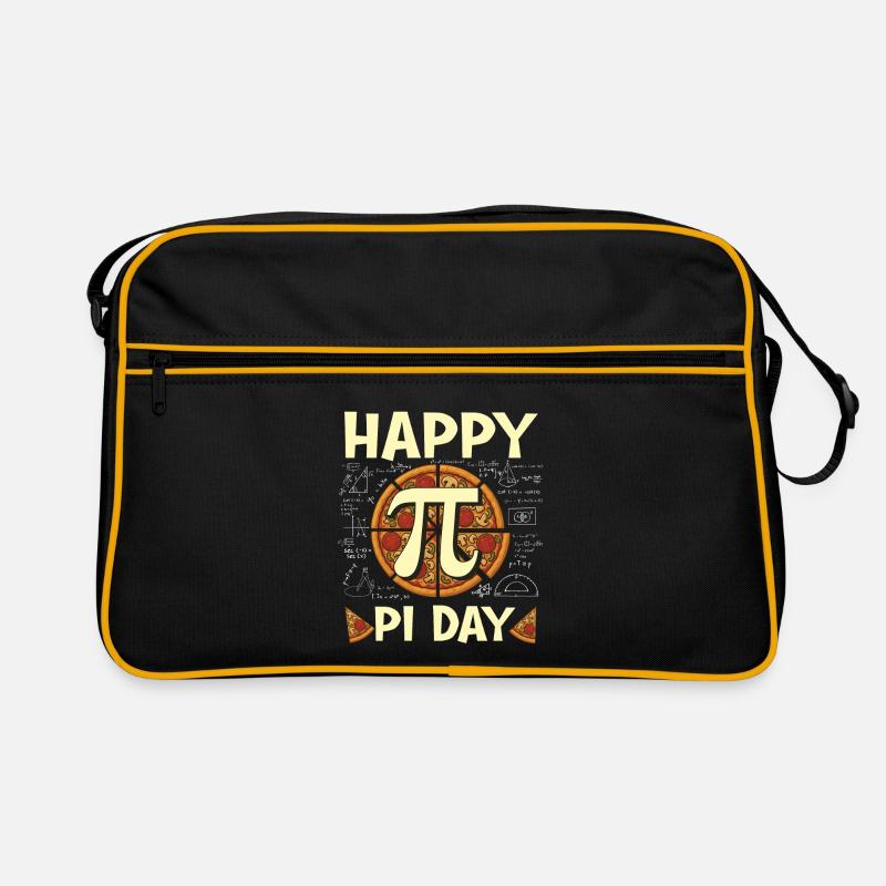 Bonne journée Pi, Drôle de Pizza Math Nerd - Sac Retro - noir/or