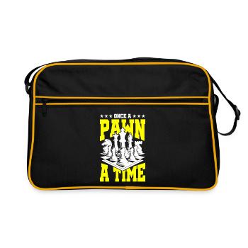 Once A Pawn A Time – Schach Shirt - Retro Tasche - Schwarz/Gold - Vorne