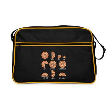 Math Equations Pizza Slice Funny Food  - Retro Bag - black/gold - Front