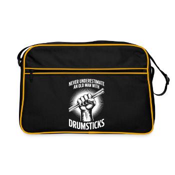 Le batteur dit un cadeau de batteur drôle - Sac Retro - noir/or - Devant