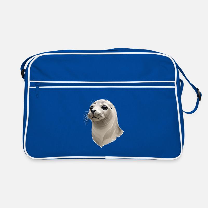 Seal Head Illustration Retro Bag