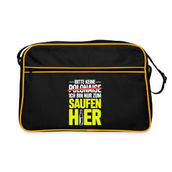 Carnaval, s’il vous plaît, pas de polonaise juste pour boire ici - Sac Retro - noir/or - Devant