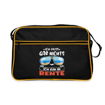 Je n’ai rien à faire – je suis à la retraite - Sac Retro - noir/or - Devant