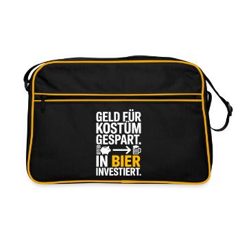 L’argent du carnaval économisé pour la fête costumée de bière et alcool - Sac Retro - noir/or - Devant