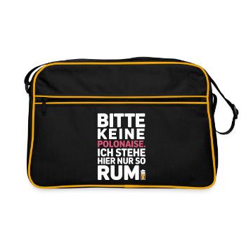 Carnaval, s’il vous plaît, pas de polonaise, juste à rester là - Sac Retro - noir/or - Devant