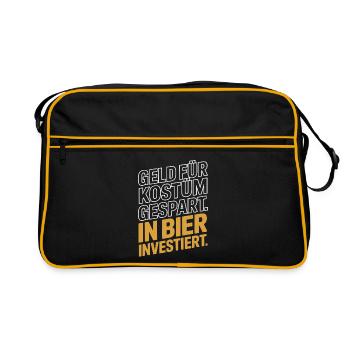 L’argent du carnaval économisé pour la fête costumée de bière et alcool - Sac Retro - noir/or - Devant