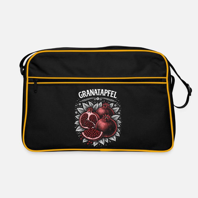 Pomegranate Contrast Print Red Berries Retro Bag