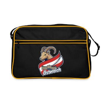 Bouquetin avec drapeau autrichien - Sac Retro - noir/or - Devant