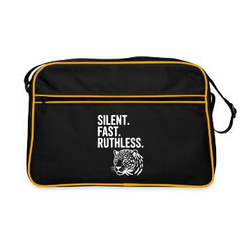 Silent. Fast. Ruthless. - Retro Bag - black/gold - Front