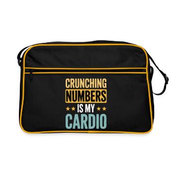 Crunching Numbers - Cardio Financial Humor - Retro Bag - black/gold - Front