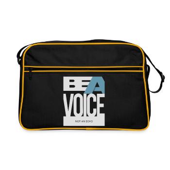 Be a Voice – Not an Echo - Retro Bag - black/gold - Front