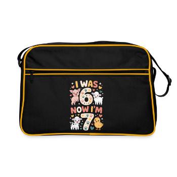 Birthday 7 years: Animal print - Retro Bag - black/gold - Front
