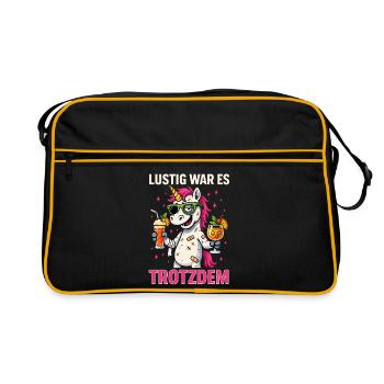 It was still funny unicorn party - Retro Bag - black/gold - Front