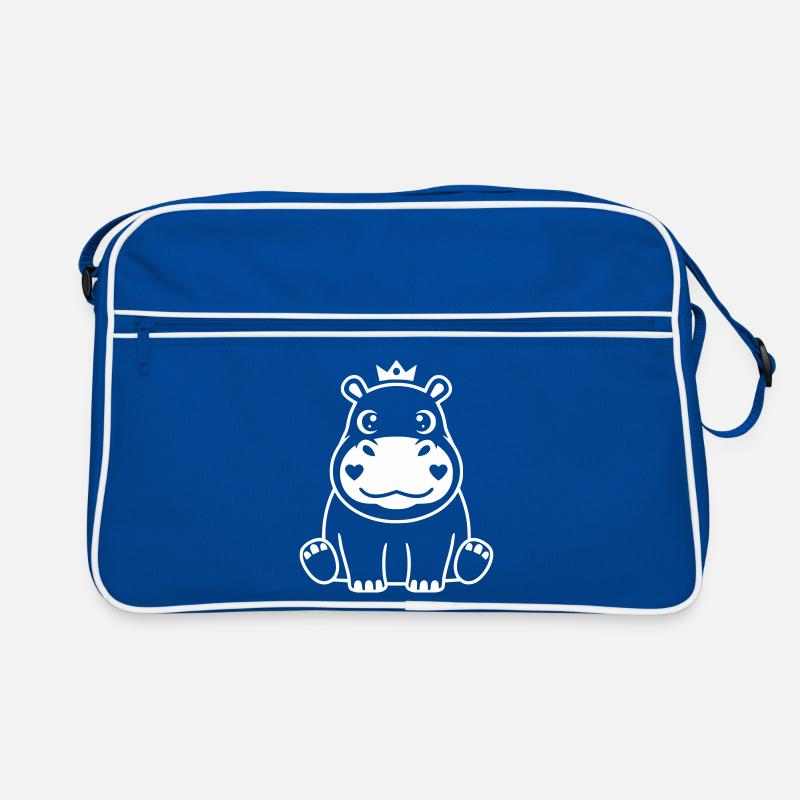 Roi Hippopotame Prince Héritier Vector Sac Retro