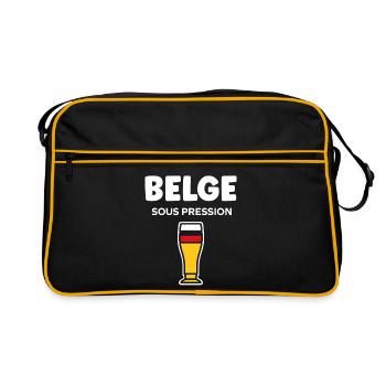 Belge Sous Pression Verre Bière - Sac Retro - noir/or - Devant