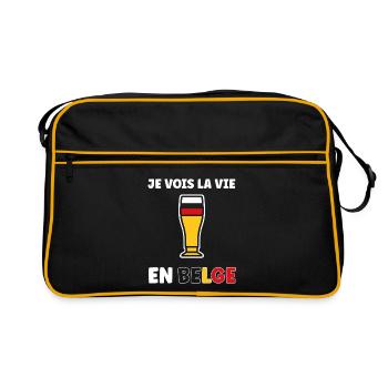 La Vie Belge Verre Bière Stylisé - Sac Retro - noir/or - Devant