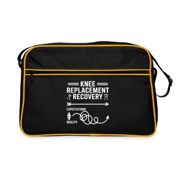 Rééducation d’une prothèse du genou : attentes vs réalité - Sac Retro - noir/or - Devant