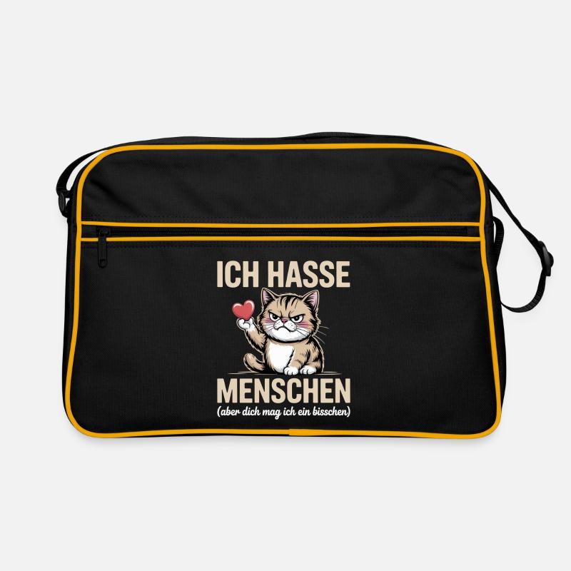 Ich hasse Menschen – dich mag ich trotzdem Retro Tasche