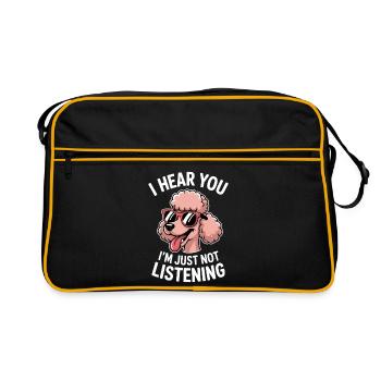 Paroles de caniche Caniche Cadeau drôle de caniche - Sac Retro - noir/or - Devant