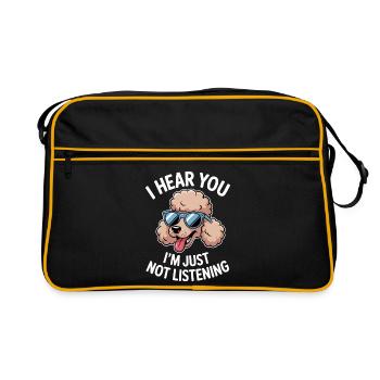 Paroles de caniche Caniche Cadeau drôle de caniche - Sac Retro - noir/or - Devant